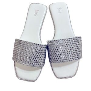 SHEIN Bachelorette Party Sparkly Rhinestone Embellished Sandals